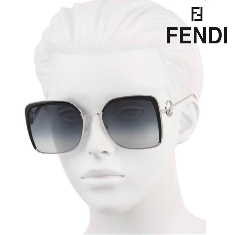 Fendi Dark Grey Gradient Square Sunglasses FF0294